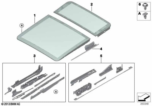 Tapa de cristal trasera para BMW F15, F85 (OEM 54109463699). Original BMW.