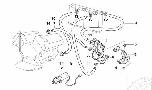 Tube de retour du radiateur moteur pour la série BMW 7 E38 (OEM 64218391118). BMW d'origine.