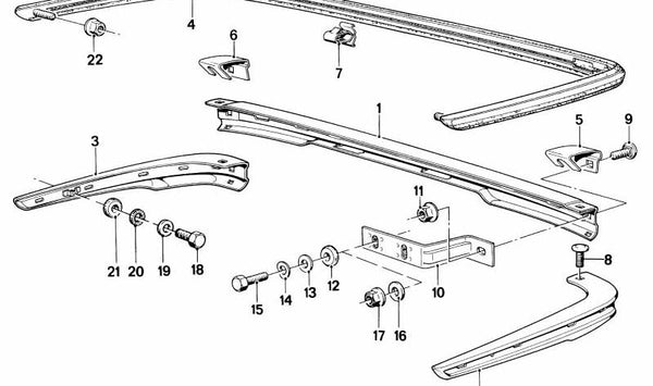 Parachoques trasero derecho para BMW Serie 3 E21 (OEM 51121835490). Original BMW