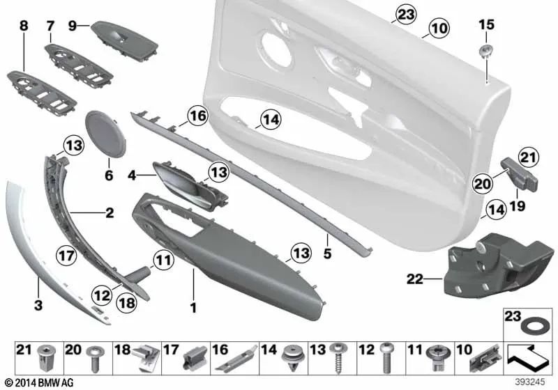 Tira de acento delantera izquierda para BMW F34, F34N (OEM 51417315331). Original BMW