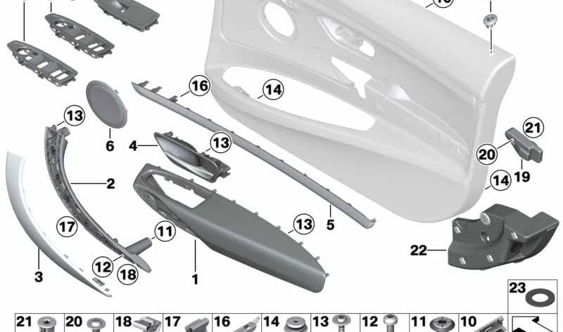 Rechte vordere Verriegelungsknopfabdeckung für BMW F34, F34N (OEM 51417373724). Original BMW