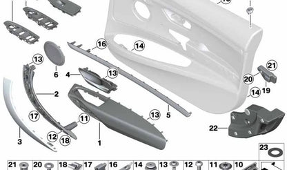 Listón de acento delantero derecho para BMW F34, F34N (OEM 51417315332). Original BMW.