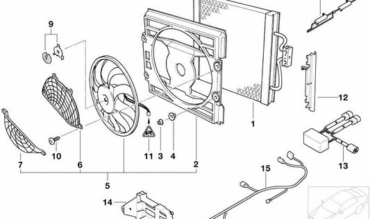 Ventilador de presurización para BMW Serie 5 E39 (OEM 64546921396). Original BMW