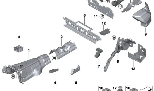 Aislante acústico exterior del maletero OEM 51487470962 para BMW G06, F96 (X6, X6 M). Original BMW.