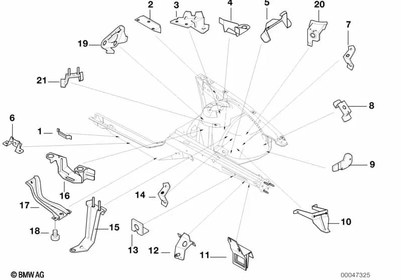 Soporte encajable para amortiguador de ruido de admisión para BMW E39, E38 (OEM 41148167199). Original BMW