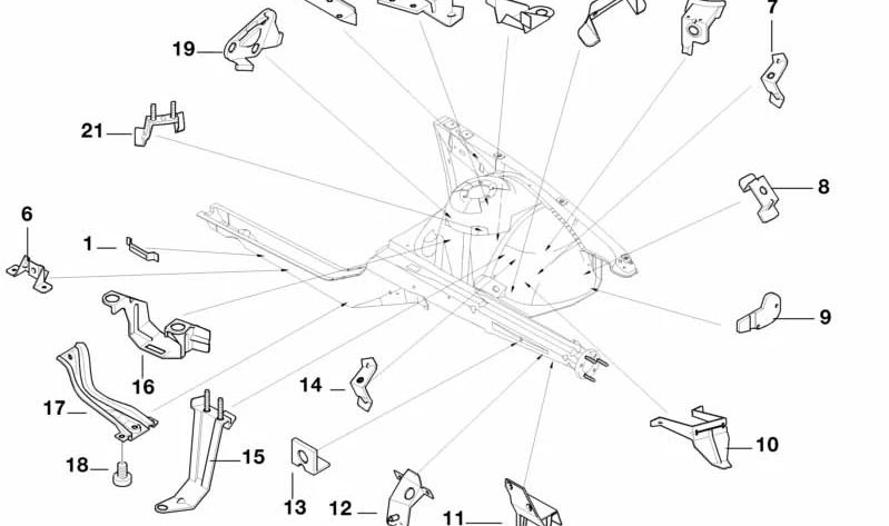 Linke Kühlerhalterung für BMW E39, E38 (OEM 41118125049). Original BMW.