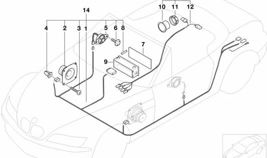 Câblage audio stéréo pour plusieurs modèles BMW (OEM 61108407890). BMW d'origine