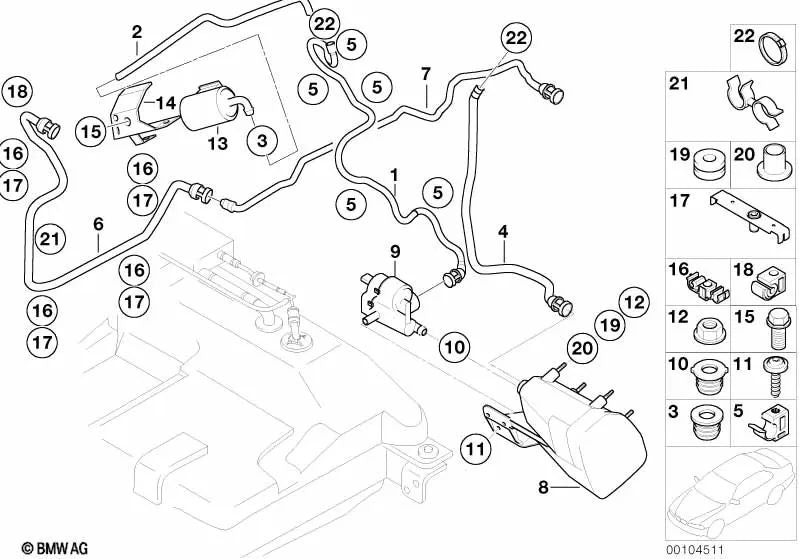 Conducto de aire de lavado delantero para BMW Z8 E52 (OEM 16131184576). Original BMW