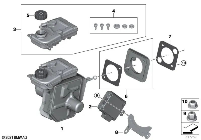 Bremsgerät for BMW X5 F95, G05, G18 X6 F96, G06 X7 G07 (OEM 34515A7C5B9). Genuine BMW.