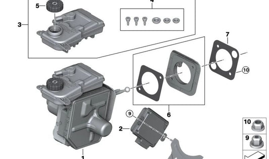 Separador para BMW X5 F95, G05, G18, X6 F96, G06, X7 G07 (OEM 34516891957). Original BMW