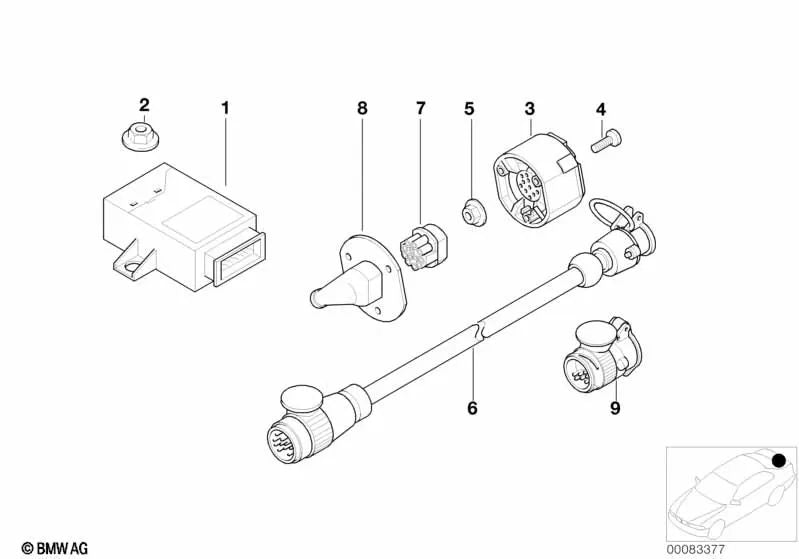 Módulo remolque para BMW E46, E39, E83, E83N, E53, R50, R52, R53 (OEM 61356955253). Original BMW