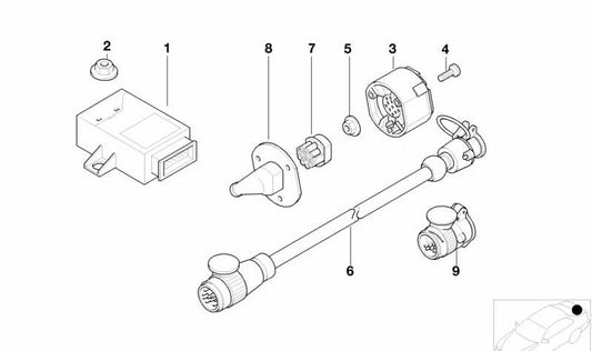 Carcasa de Conector de 13 Pines para BMW Serie 1 F40, F70, Serie 2 F44, G87, Serie 3 E46, Serie 5 E39, X2 F39, X5 E53 (OEM 61131378988). Original BMW