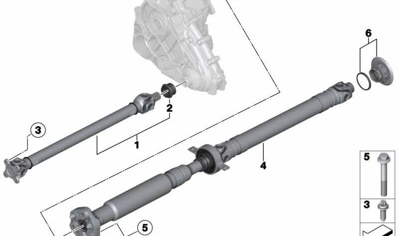 OEM rear cardan transmission 26107612791 for BMW F25, F26. Original BMW.