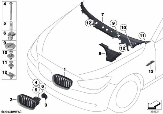 Hood cover for BMW F07, F07N (OEM 51717199792). Original BMW.