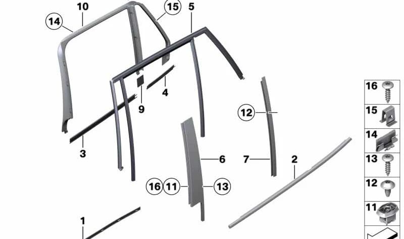 Revestimiento exterior puerta trasera izquierda para BMW E84 (OEM 51352990315). Original BMW.