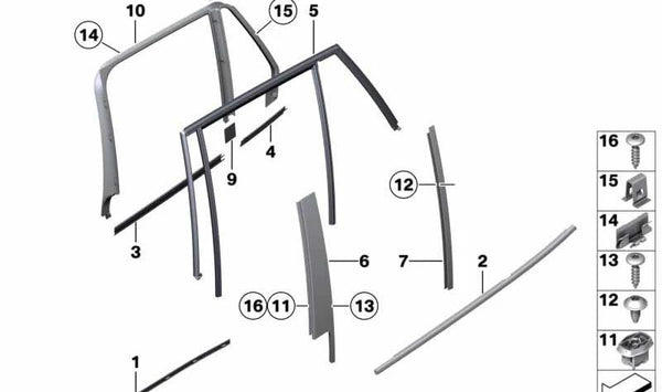 Clips para BMW Serie 1 E87, F20, X1 E84 (OEM 51357135518). Original BMW