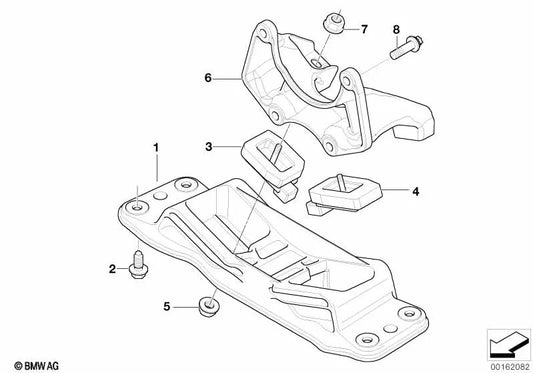 Soporte de transmisión para BMW Serie 5 E60, E60N, E61, E61N, Serie 6 E63, E63N, E64, E64N (OEM 22316776523). Original BMW.