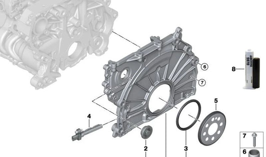 Cubierta cadena de distribución OEM 11148474086 para BMW F40, F44, F45, F46, F48, F39. Original BMW.