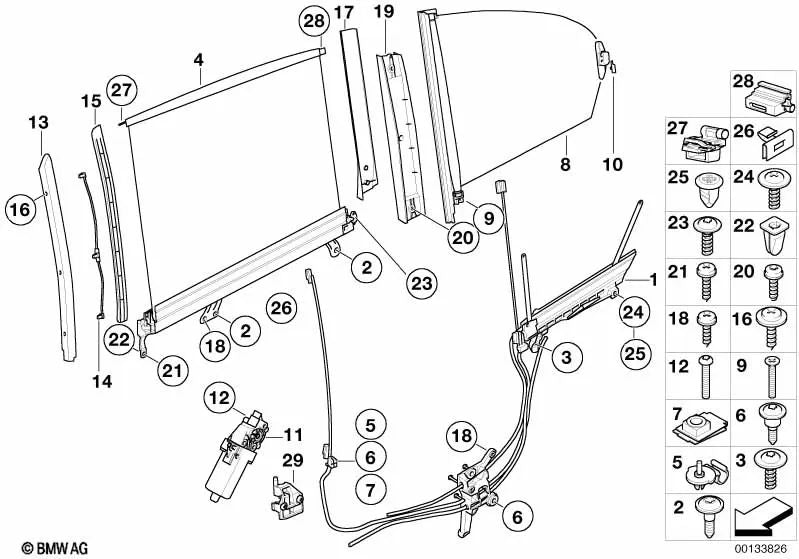 Cubierta del parasol para BMW E65, E66 (OEM 51167013105). Original BMW