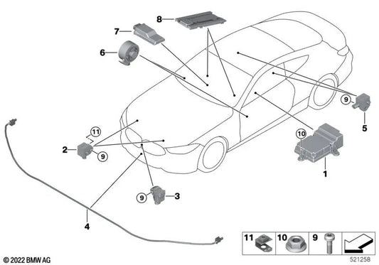 Unidad de control del airbag para BMW Serie 5 F90N, G30, G30N, G31, G31N, G38, Serie 6 G32, G32N, Serie 7 G11, G11N, G12, G12N, Serie 8 F91, F92, F93, G14, G15, G16, X3 G01, G01N, X4 G02, G02N (OEM 65775A656B8). Original BMW