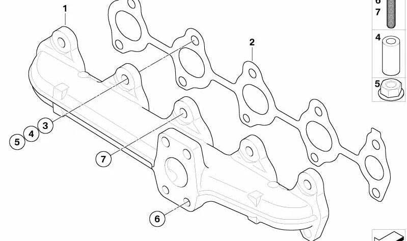 Tuerca hexagonal con brida para BMW E85, MINI R55, R56 (OEM 18207524216). Original BMW