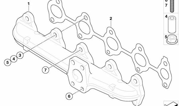 Tuerca hexagonal con brida para BMW E85, MINI R55, R56 (OEM 18207524216). Original BMW