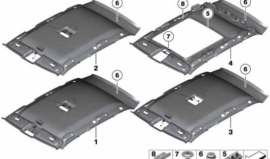 Techo Interior Panorámico para BMW E84 (OEM 51442993917). Original BMW