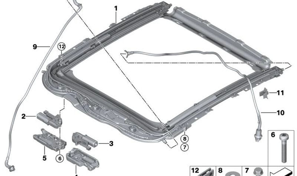 Tornillo tipo lente OEM 54107198098 para BMW F44, F45, F46, F07, F11, F48, MINI R56, R55, R60, R61. Original BMW.