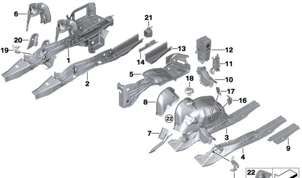 Caja de capota izquierda para BMW Serie 4 G23, G83 (OEM 41009879565). Original BMW