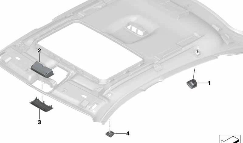 Compartimento de óculos OEM 51447352807 para BMW F15, F16. BMW original.