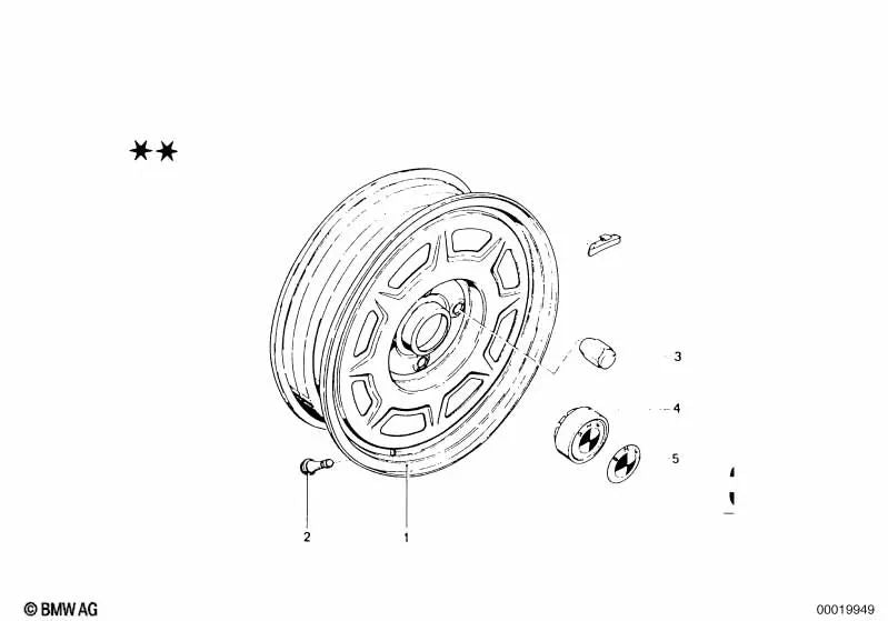 Radmutter für BMW E46, F30, F80 (OEM 36131113131). Original BMW