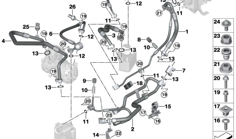 Tubo de sucção OEM 64539495636 para BMW G08 (iX3). BMW originais.