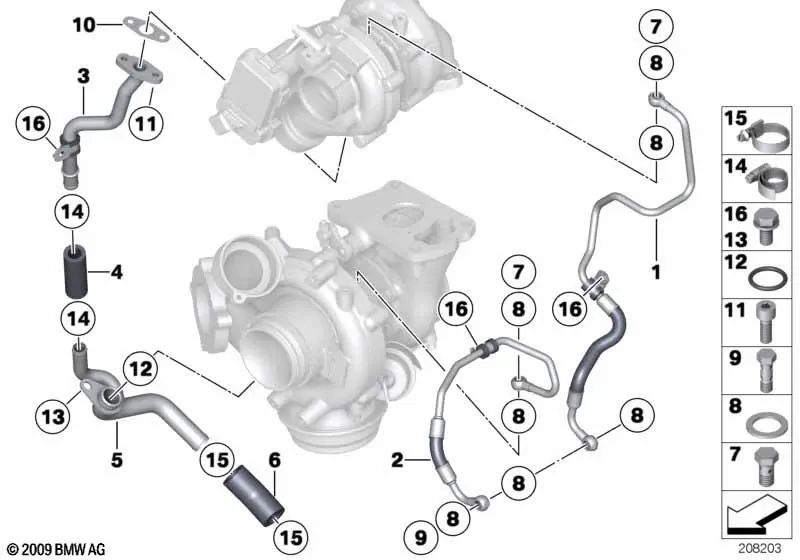 Tubo de retorno para BMW F30, F31, F34, F32, F33, F36, F07, F10, F11, F06, F12, F13, F01, F25, F26, E70N, F15, E71, F16 (OEM 11427800618). Original BMW