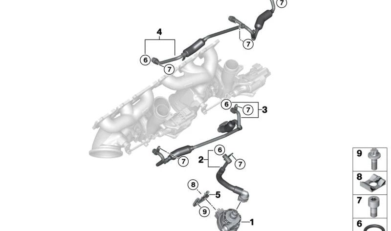 Tubo Bomba de Refrigerante para BMW F87N, F80, F80N, F82, F83 (OEM 11537848506). Original BMW