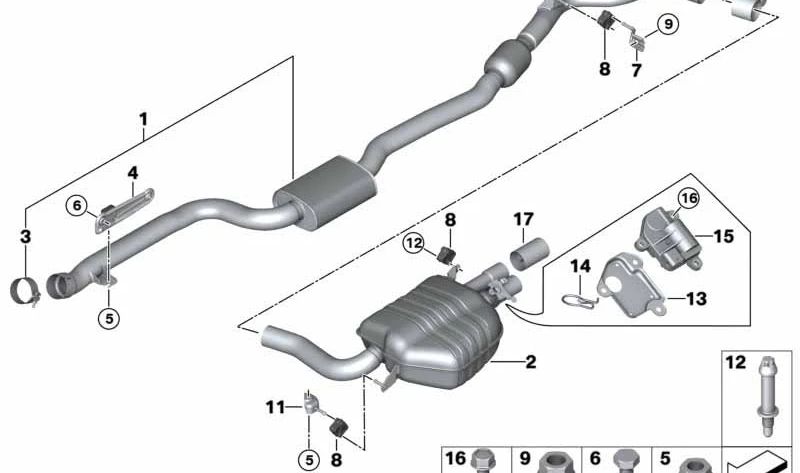 Transmission mount for BMW F30N (OEM 18208631817). Original BMW