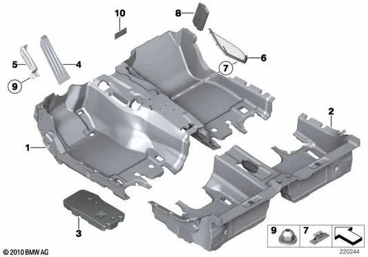 Heckbodenverkleidung für BMW F12, F13 (OEM 51477238431). Original BMW.