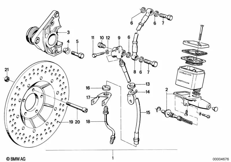 Bremsschlauch para BMW R248 (OEM 34321237261). Original BMW