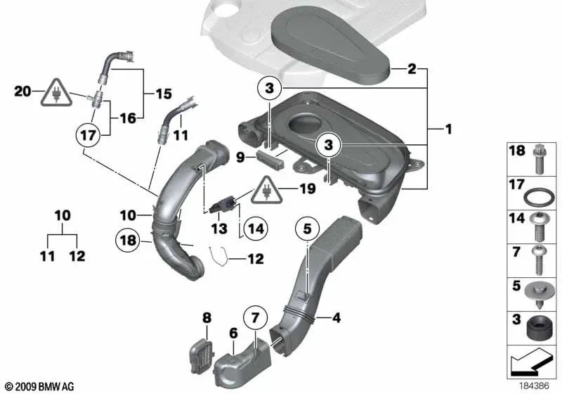 Reinluftkanal für BMW F01, F02 (OEM 13717800078). Original BMW