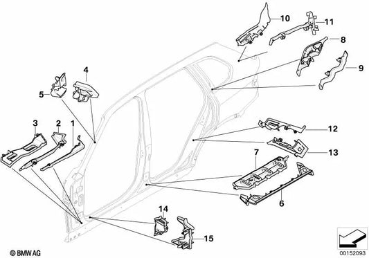 Pieza de entrada exterior izquierda para BMW X5 E70, X6 E71, E72 (OEM 41217163443). Original BMW