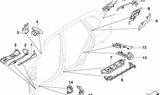 Revestimiento interior del pilar B izquierdo OEM 41217163445 para BMW E70, E71, E72. Original BMW.