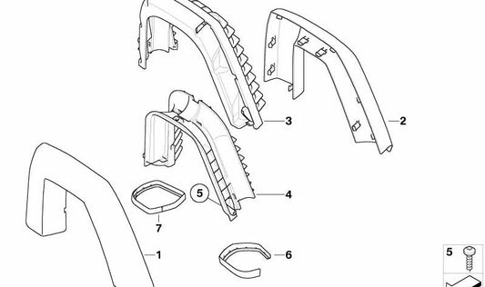 Soporte derecho para BMW Z4 E85 (OEM 51437050780). Original BMW