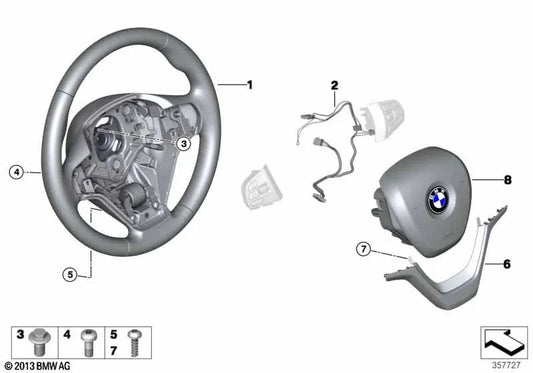 Leather Sport Steering Wheel for BMW X5 F15 (OEM 32306877854). Original BMW