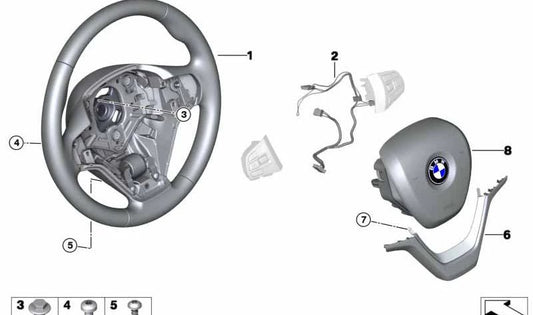 Volante Deportivo de Cuero para BMW F15 (OEM 32306877856). Original BMW