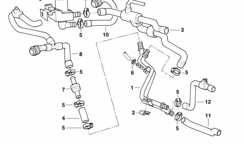 Manguera para BMW E38 (OEM 64218375872). Original BMW.