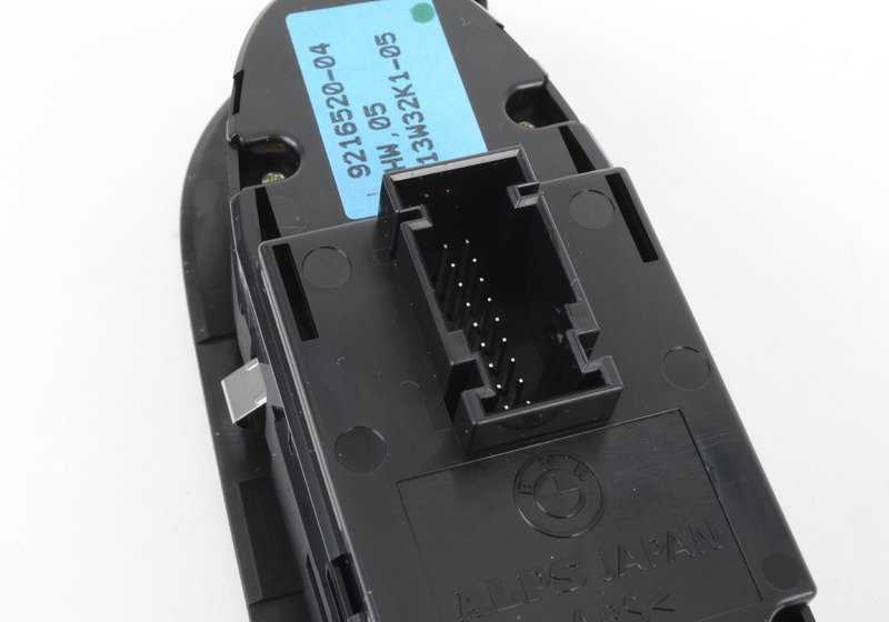 Botón de elevalunas eléctrico para el lado del conductor OEM 61319216520 para BMW E81, E82, E87, E88, E90, E91, E92, E93. Original BMW.