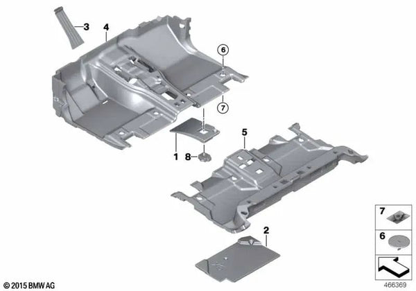 Revestimiento de suelo trasero para BMW X6 F16 (OEM 51477483518). Original BMW.