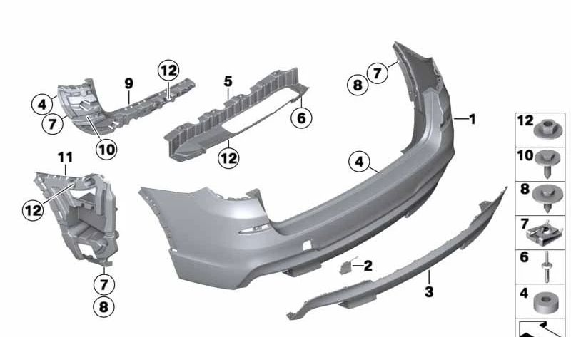 Parachoques trasero imprimado OEM 51128056245 para BMW F25 (X3). Original BMW.