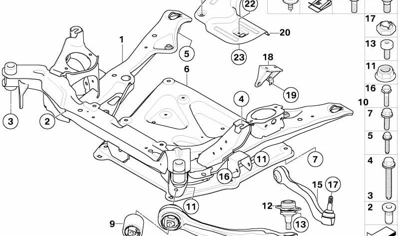 Protector térmico OEM 31146768999 para BMW Serie 5 (E60, E61). Original BMW.