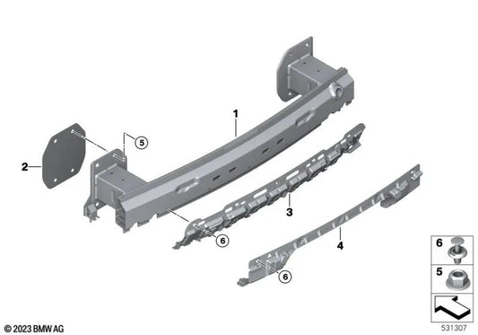 Refuerzo parachoques trasero inferior para BMW X5 G05, G05N, X6 G06, G06N (OEM 51127495552). Original BMW