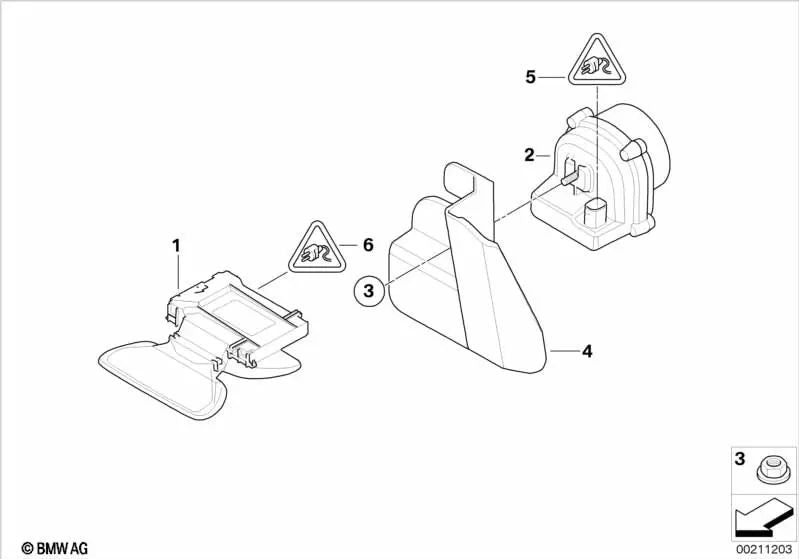 Sirena de emergencia con sensor de inclinación para BMW Serie 1 E81, E82, E87, Serie 3 E90, E91, E92, Serie 5 E60, E61, Serie 7 E65, E66, X1 E84, X5 E70, X6 E71 (OEM 65759243750). Original BMW.